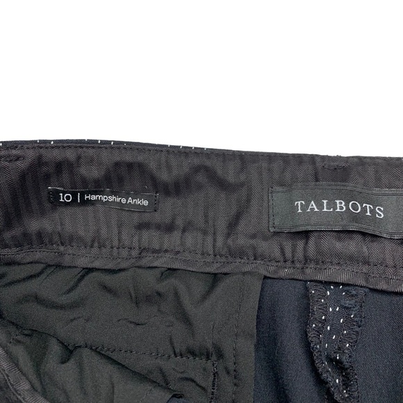 Talbots Hampshire Slit Ankle Small Black & White Polka Dot Pants New NWOT Sz 10 - Picture 3 of 8